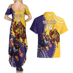 Custom Dockers And Hawks Football Couples Matching Summer Maxi Dress and Hawaiian Shirt Aboriginal Mix Polynesian Pattern