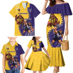 Custom Dockers And Hawks Football Family Matching Mermaid Dress and Hawaiian Shirt Aboriginal Mix Polynesian Pattern