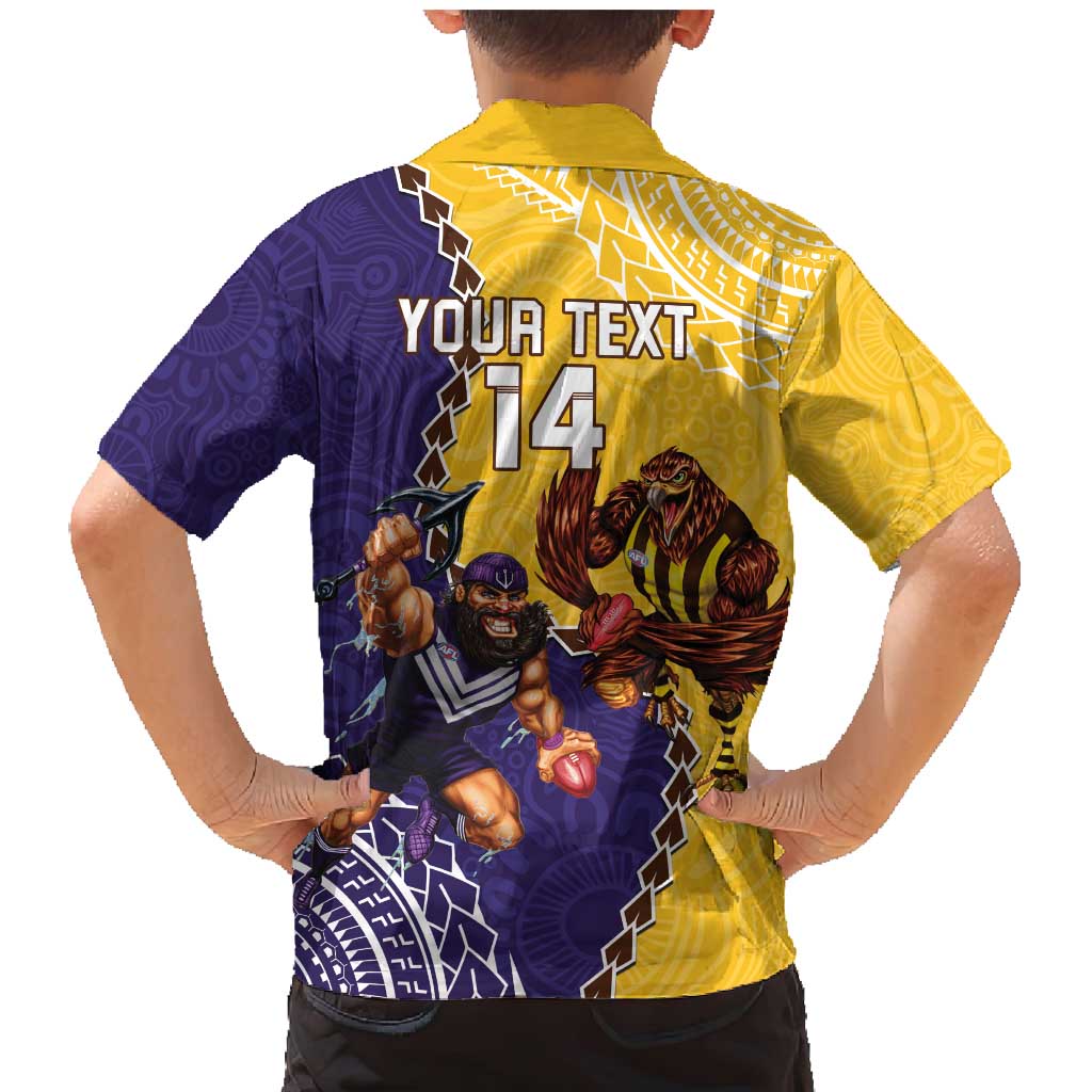 Custom Dockers And Hawks Football Family Matching Mermaid Dress and Hawaiian Shirt Aboriginal Mix Polynesian Pattern