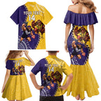Custom Dockers And Hawks Football Family Matching Mermaid Dress and Hawaiian Shirt Aboriginal Mix Polynesian Pattern
