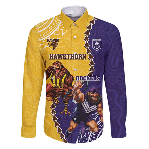 Custom Dockers And Hawks Football Family Matching Mermaid Dress and Hawaiian Shirt Aboriginal Mix Polynesian Pattern