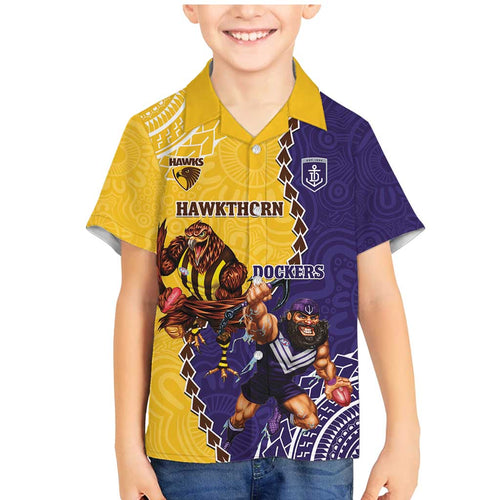 Custom Dockers And Hawks Football Family Matching Mermaid Dress and Hawaiian Shirt Aboriginal Mix Polynesian Pattern