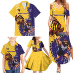 Custom Dockers And Hawks Football Family Matching Summer Maxi Dress and Hawaiian Shirt Aboriginal Mix Polynesian Pattern