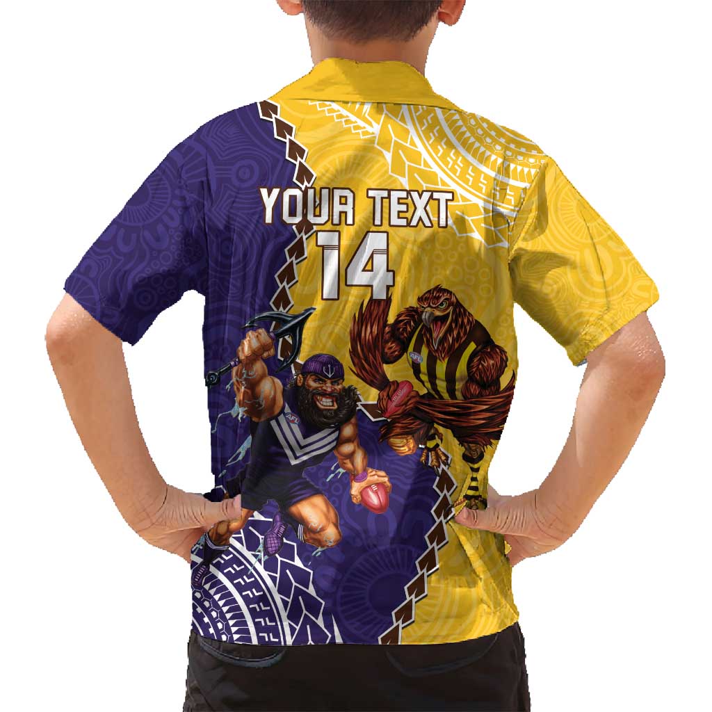Custom Dockers And Hawks Football Family Matching Summer Maxi Dress and Hawaiian Shirt Aboriginal Mix Polynesian Pattern