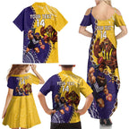 Custom Dockers And Hawks Football Family Matching Summer Maxi Dress and Hawaiian Shirt Aboriginal Mix Polynesian Pattern