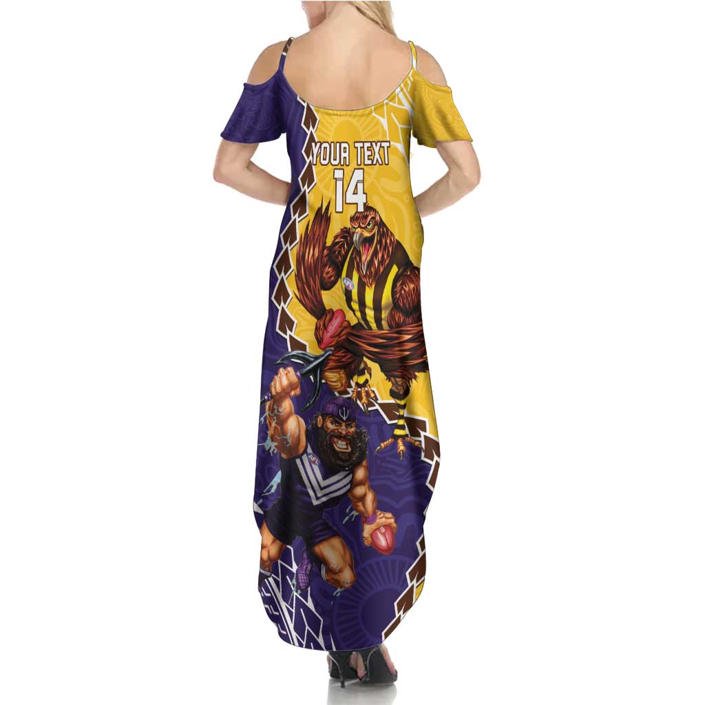 Custom Dockers And Hawks Football Family Matching Summer Maxi Dress and Hawaiian Shirt Aboriginal Mix Polynesian Pattern