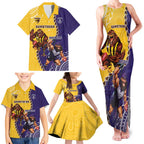Custom Dockers And Hawks Football Family Matching Tank Maxi Dress and Hawaiian Shirt Aboriginal Mix Polynesian Pattern