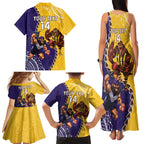 Custom Dockers And Hawks Football Family Matching Tank Maxi Dress and Hawaiian Shirt Aboriginal Mix Polynesian Pattern
