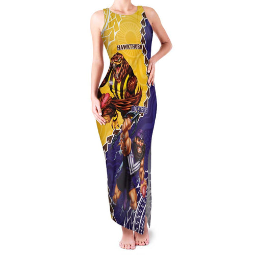 Custom Dockers And Hawks Football Family Matching Tank Maxi Dress and Hawaiian Shirt Aboriginal Mix Polynesian Pattern