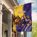 Custom Dockers And Hawks Football Garden Flag Aboriginal Mix Polynesian Pattern