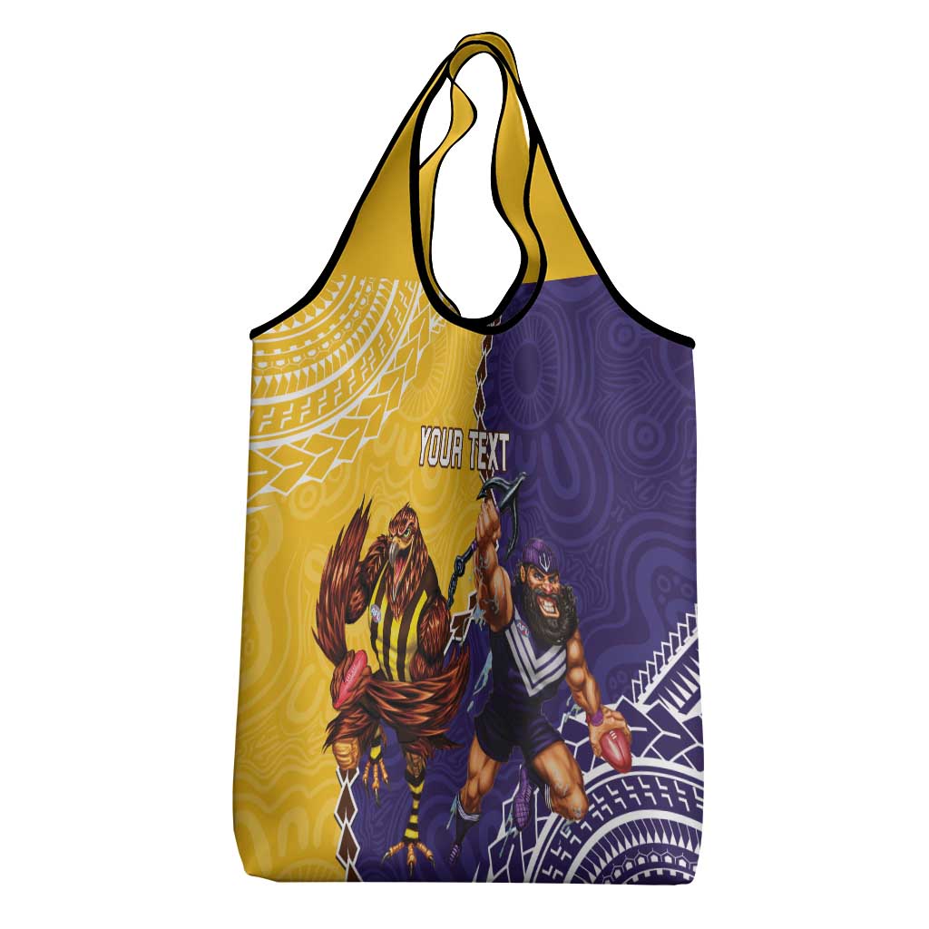 Custom Dockers And Hawks Football Grocery Bag Aboriginal Mix Polynesian Pattern