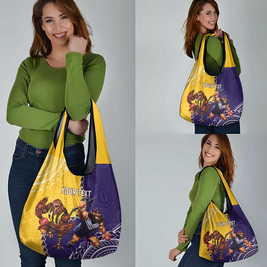 Custom Dockers And Hawks Football Grocery Bag Aboriginal Mix Polynesian Pattern