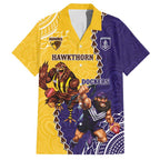 Custom Dockers And Hawks Football Hawaiian Shirt Aboriginal Mix Polynesian Pattern