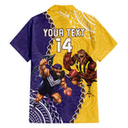 Custom Dockers And Hawks Football Hawaiian Shirt Aboriginal Mix Polynesian Pattern