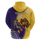 Custom Dockers And Hawks Football Hoodie Aboriginal Mix Polynesian Pattern