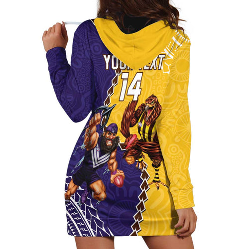 Custom Dockers And Hawks Football Hoodie Dress Aboriginal Mix Polynesian Pattern