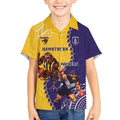 Custom Dockers And Hawks Football Kid Hawaiian Shirt Aboriginal Mix Polynesian Pattern