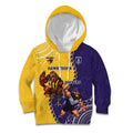 Custom Dockers And Hawks Football Kid Hoodie Aboriginal Mix Polynesian Pattern