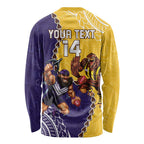 Custom Dockers And Hawks Football Long Sleeve Shirt Aboriginal Mix Polynesian Pattern