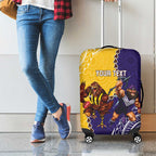 Custom Dockers And Hawks Football Luggage Cover Aboriginal Mix Polynesian Pattern
