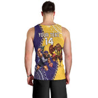 Custom Dockers And Hawks Football Men Tank Top Aboriginal Mix Polynesian Pattern