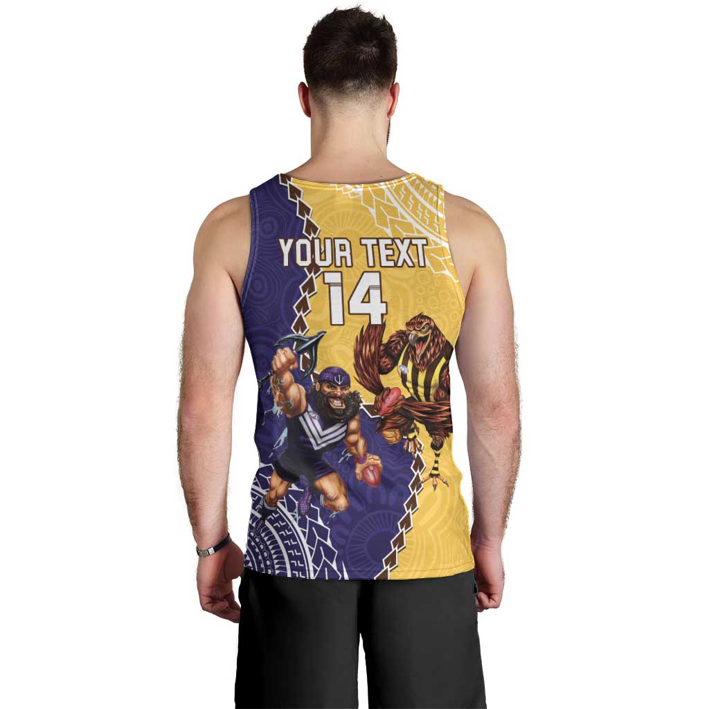 Custom Dockers And Hawks Football Men Tank Top Aboriginal Mix Polynesian Pattern