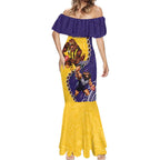 Custom Dockers And Hawks Football Mermaid Dress Aboriginal Mix Polynesian Pattern