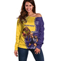 Custom Dockers And Hawks Football Off Shoulder Sweater Aboriginal Mix Polynesian Pattern