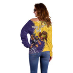 Custom Dockers And Hawks Football Off Shoulder Sweater Aboriginal Mix Polynesian Pattern