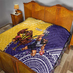 Custom Dockers And Hawks Football Quilt Aboriginal Mix Polynesian Pattern