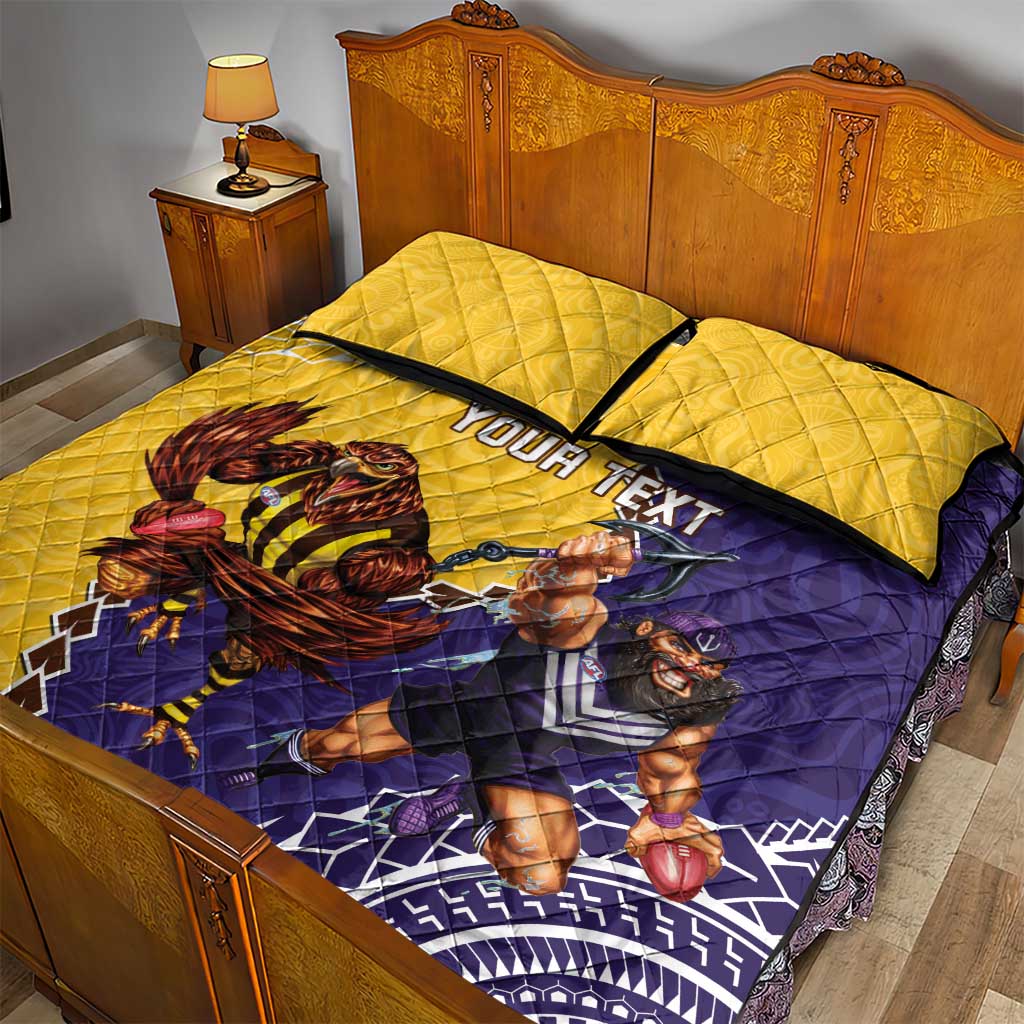 Custom Dockers And Hawks Football Quilt Bed Set Aboriginal Mix Polynesian Pattern