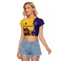 Custom Dockers And Hawks Football Raglan Cropped T Shirt Aboriginal Mix Polynesian Pattern