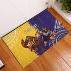 Custom Dockers And Hawks Football Rubber Doormat Aboriginal Mix Polynesian Pattern