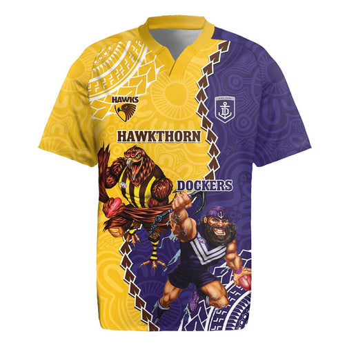 Custom Dockers And Hawks Football Rugby Jersey Aboriginal Mix Polynesian Pattern