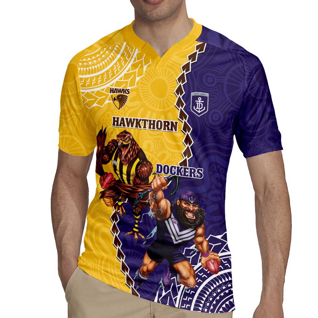 Custom Dockers And Hawks Football Rugby Jersey Aboriginal Mix Polynesian Pattern