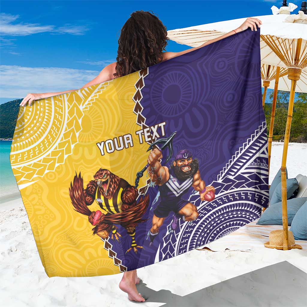 Custom Dockers And Hawks Football Sarong Aboriginal Mix Polynesian Pattern