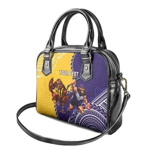 Custom Dockers And Hawks Football Shoulder Handbag Aboriginal Mix Polynesian Pattern