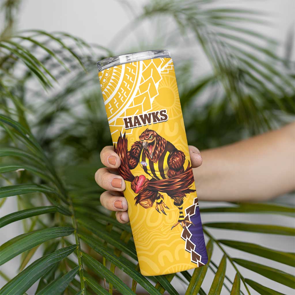 Dockers And Hawks Football Skinny Tumbler Aboriginal Mix Polynesian Pattern