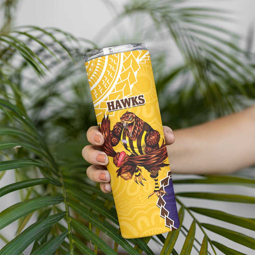 Dockers And Hawks Football Skinny Tumbler Aboriginal Mix Polynesian Pattern