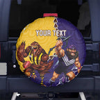 Custom Dockers And Hawks Football Spare Tire Cover Aboriginal Mix Polynesian Pattern