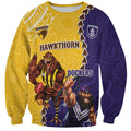 Custom Dockers And Hawks Football Sweatshirt Aboriginal Mix Polynesian Pattern