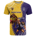 Custom Dockers And Hawks Football T Shirt Aboriginal Mix Polynesian Pattern