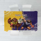 Custom Dockers And Hawks Football Tablecloth Aboriginal Mix Polynesian Pattern