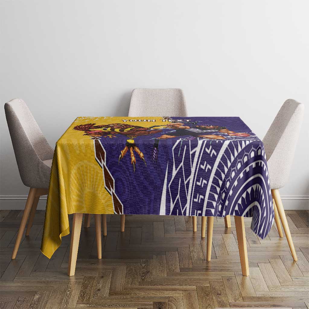 Custom Dockers And Hawks Football Tablecloth Aboriginal Mix Polynesian Pattern