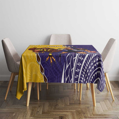 Custom Dockers And Hawks Football Tablecloth Aboriginal Mix Polynesian Pattern