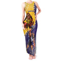 Custom Dockers And Hawks Football Tank Maxi Dress Aboriginal Mix Polynesian Pattern