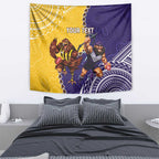 Custom Dockers And Hawks Football Tapestry Aboriginal Mix Polynesian Pattern
