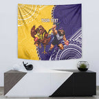 Custom Dockers And Hawks Football Tapestry Aboriginal Mix Polynesian Pattern