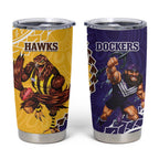 Dockers And Hawks Football Tumbler Cup Aboriginal Mix Polynesian Pattern