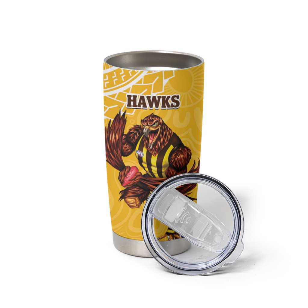 Dockers And Hawks Football Tumbler Cup Aboriginal Mix Polynesian Pattern